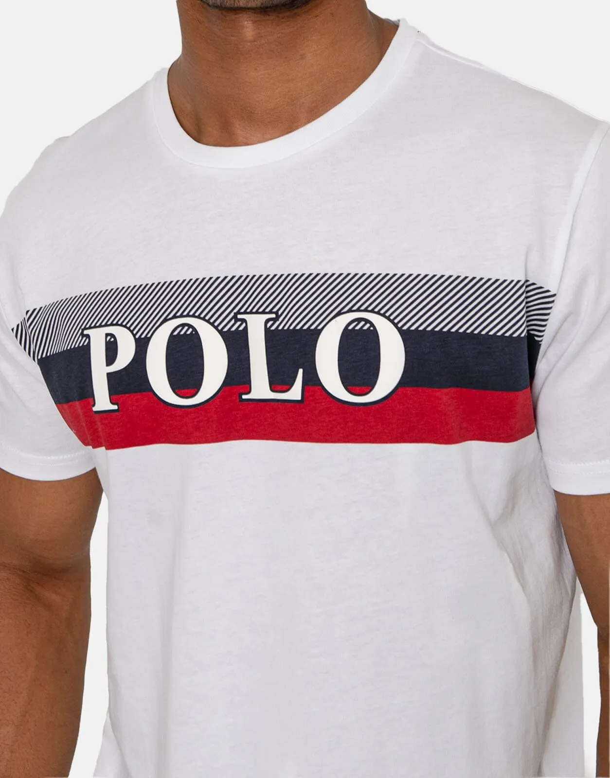 Polo Stripe Print T-Shirt White