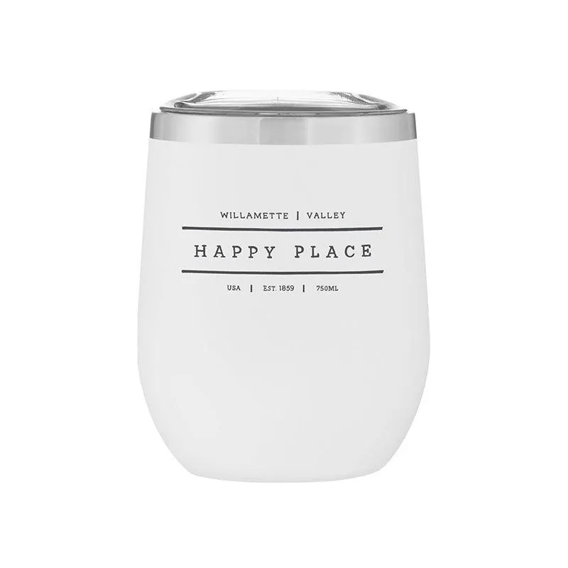 Stemless Stainless Steel Powder Coated Wine Cup Willamette Happy Place