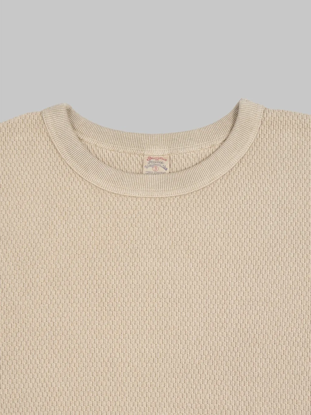 Premium Beige Double Honeycomb Thermal T-Shirt from UES