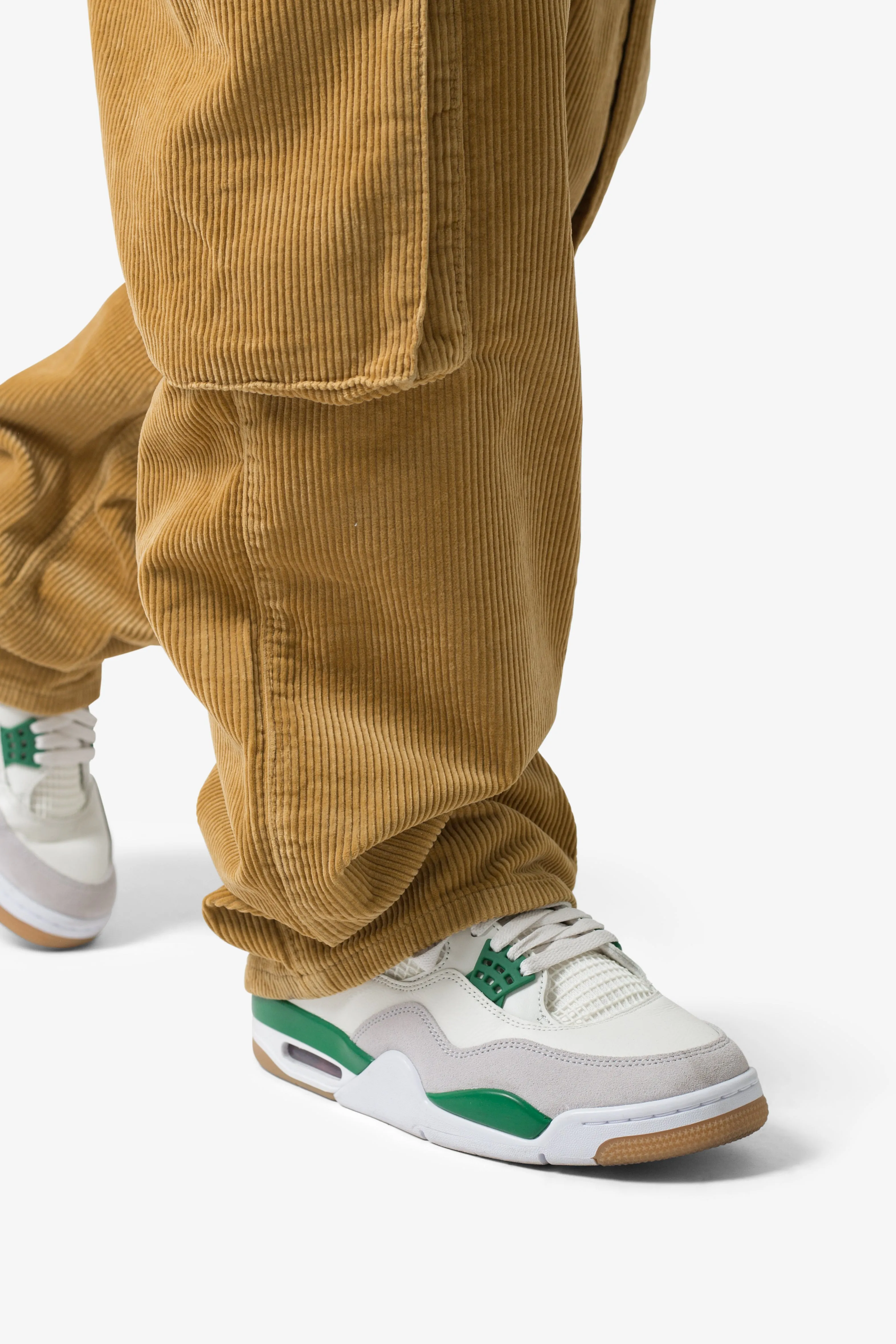 Ultra Baggy Corduroy Cargo Pants - Khaki