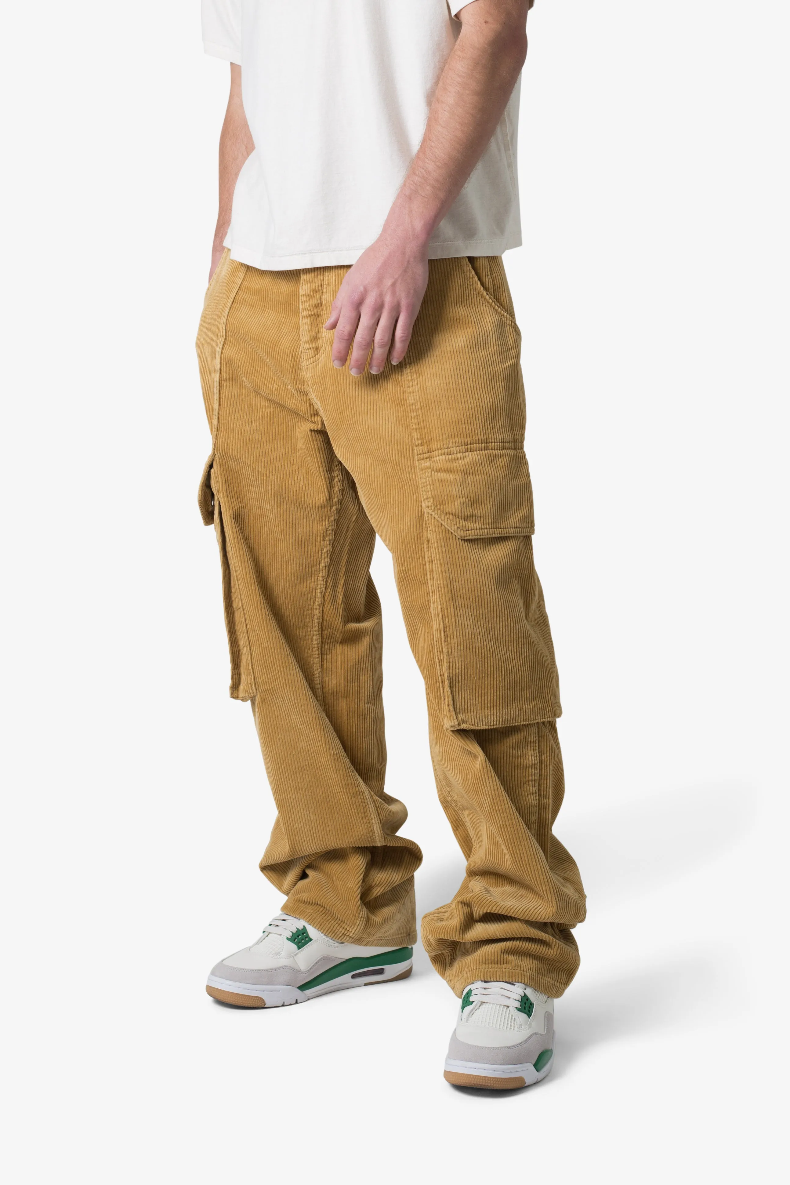 Ultra Baggy Corduroy Cargo Pants - Khaki