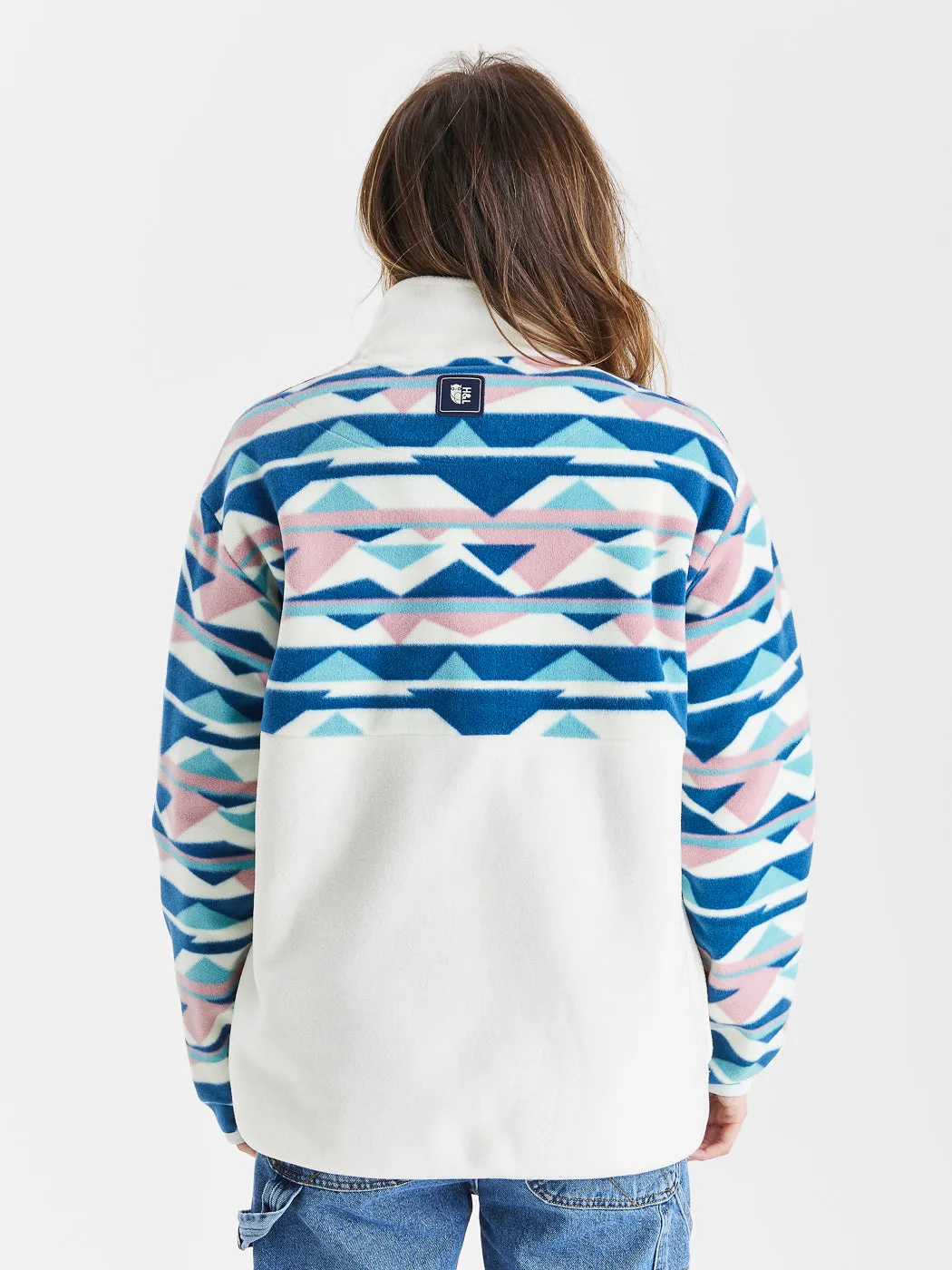 Veronica Retro Pattern 1/4 Zip Fleece