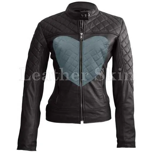 Women Heart Leather Jacket