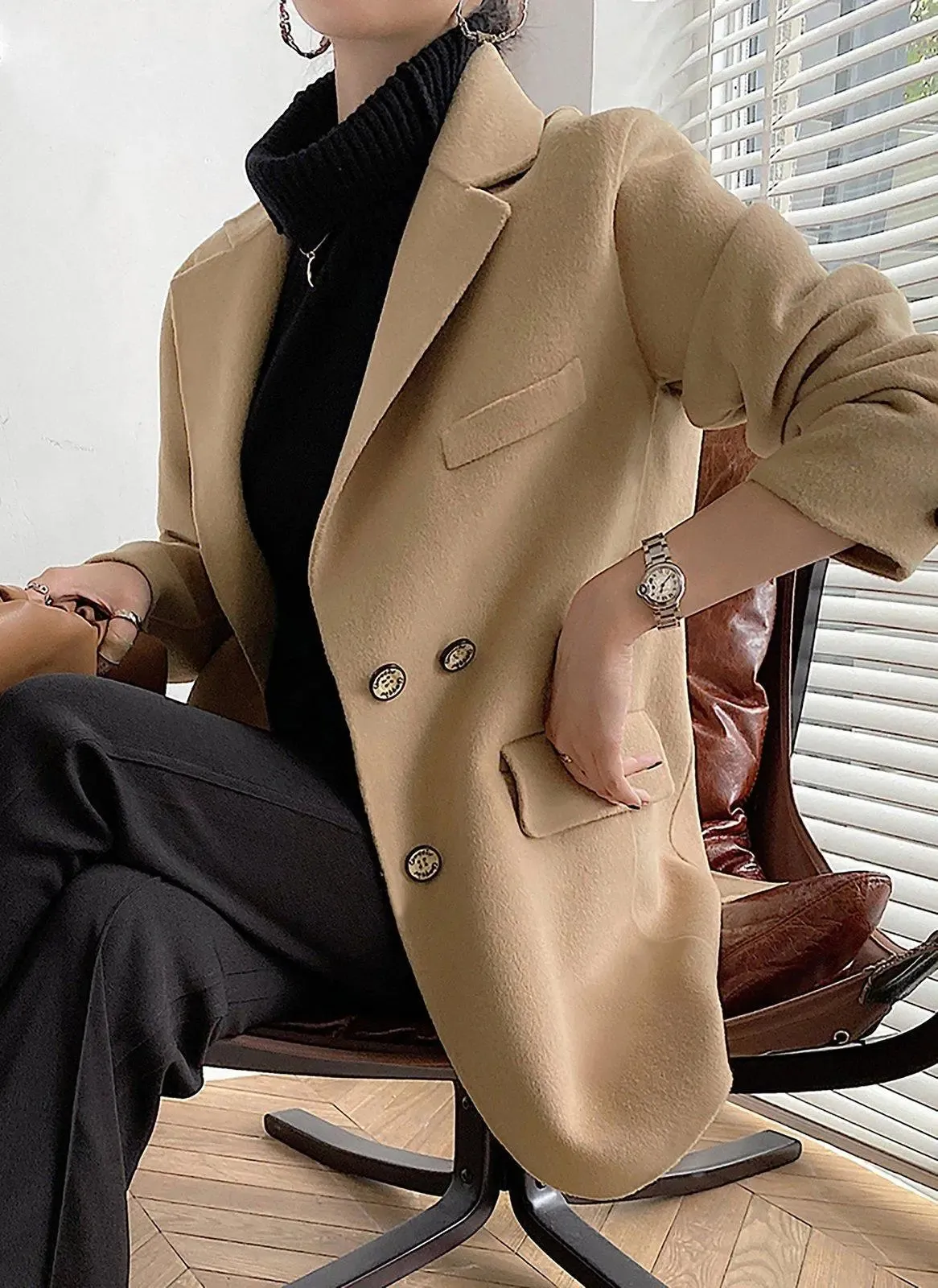 Women Wool Coat,Camel wool Suit Coat,Black Wool Blazer,Warm Coat,Thicken Wool Blazer Coat,Autumn Winter Woolen Suit,Oversize Blazer Suits