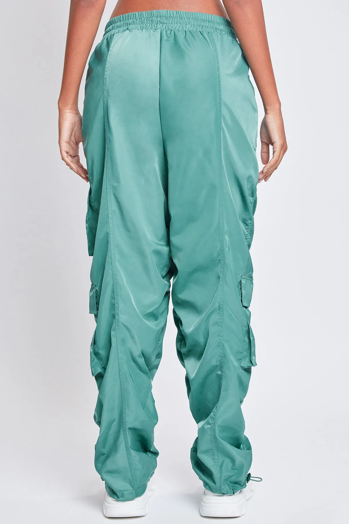 Women's  Rouched Nylon Cargo Joggers