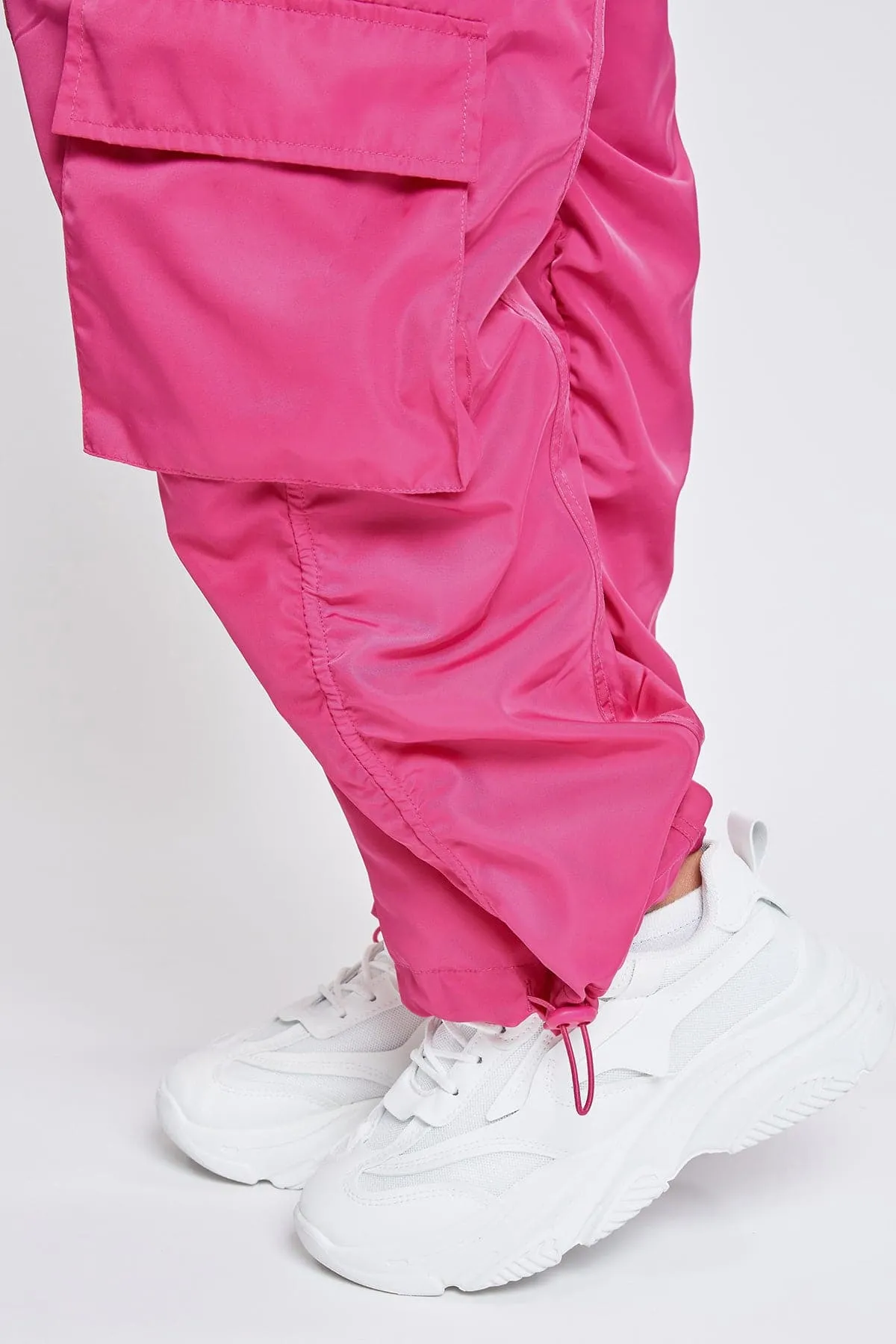 Women's  Rouched Nylon Cargo Joggers