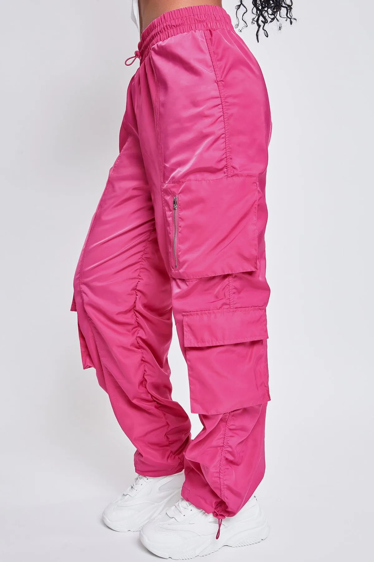 Women's  Rouched Nylon Cargo Joggers