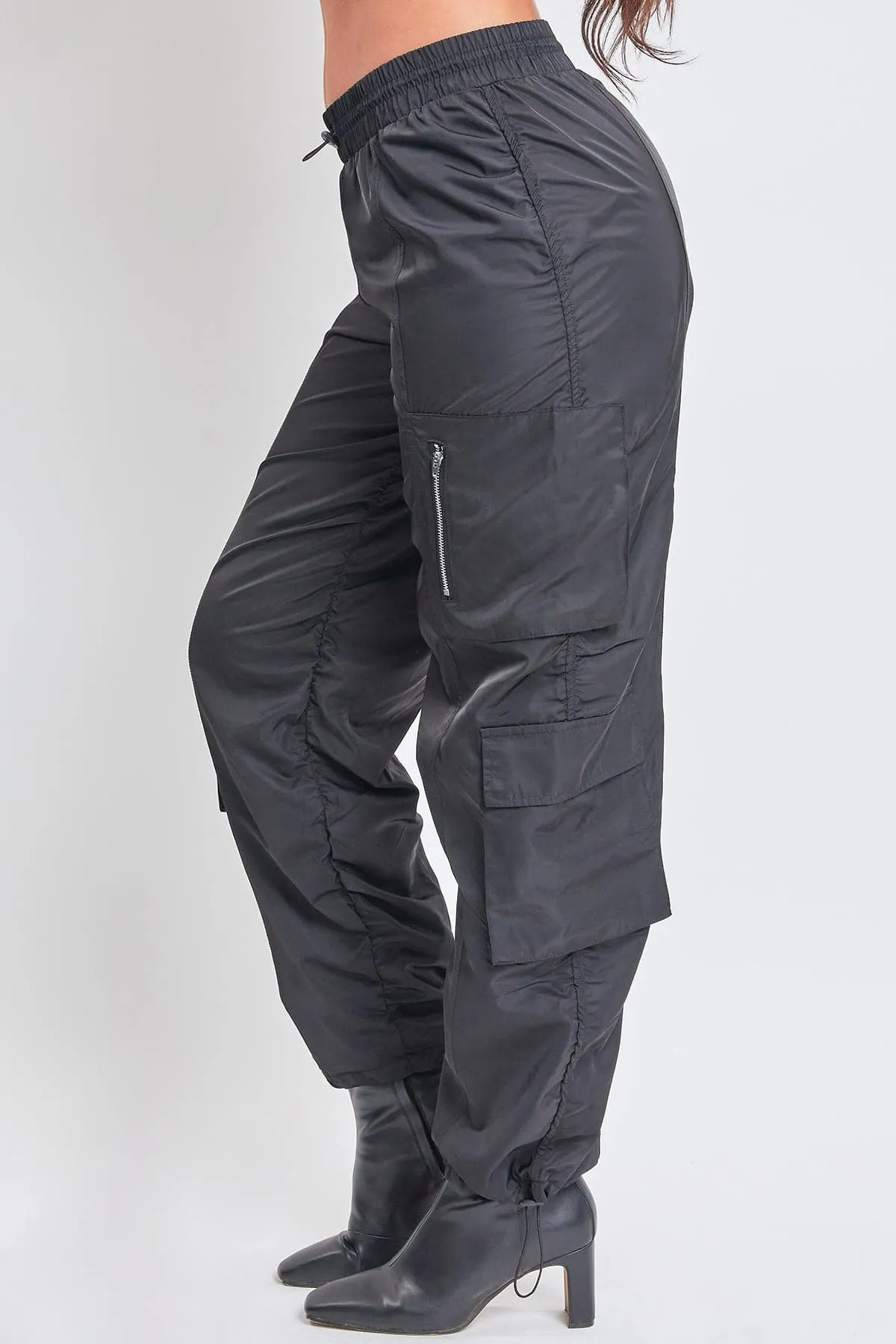 Women's  Rouched Nylon Cargo Joggers